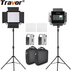 Greenzech Bi-color 2 Set LED Video Light Kit Professional Camera Light Dimmable Fill Light Video with Tripod and Bag