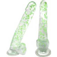 Transparent Dildos BuzzPinky Clear Realistic Dildo Glow In The Dark Christmas Glitter 10 Inch