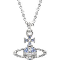 Vivienne Westwood Halskæder Vivienne Westwood Mayfair Bas Relief Necklace - Silver/Sapphire