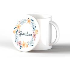 Happy Larry Grandma Ceramic Round Coaster