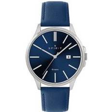 Spirit Gents Classic Polished Silver Leather in Navy