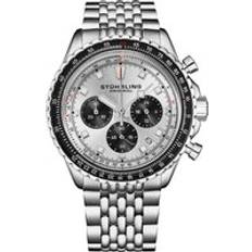 Stührling Original Raceway 1010 Chronograph Meca-Quartz Hybrid Movement Beaded Silver One Size