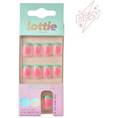 Lottie Stay Press d Press on Nail Set Tips Squoval Shape Watermelon Nails