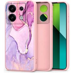 Tech-Protect Xiaomi Redmi Note 13 5G Poco X6 Marble Cover Lyserød Lilla