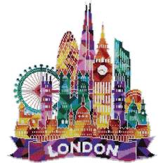 Embroidery Kits Needlework Kits Miniart MINC66002 Crafts London Skyline Bead Embroidery Kit