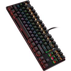 Dsport K50 87 Keys Wired Mechanical Keyboard USB Blue Switches Rainbow Backlit