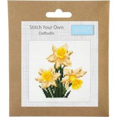 Yarn & Needlework Supplies Trimits Daffodil Mini Cross Stitch Kit 13cm x 13cm