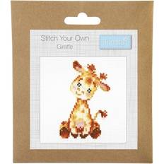 Yarn & Needlework Supplies Trimits Giraffe Mini Cross Stitch Kit 13cm x 13cm