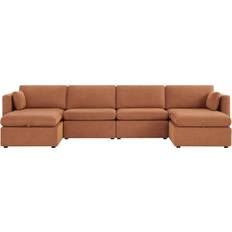 AllModern Datura 6 Orange Linen Blend Sofa 146.5" 6pcs 4 Seater