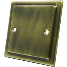 VAB1GBP 1 Gang Victorian Antique Brass Electrical Blanking Plate