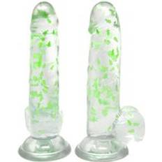 BuzzPinky Clear Realistic Dildo Glow In The Dark Christmas Glitter 6 Inch