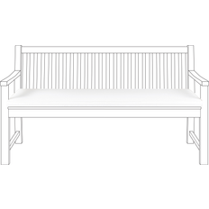 Seat Cushion Garden Benches Beliani Outdoor Seat Cushion 152 x 54 cm Off-White Garden Bench