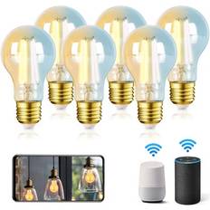 Bombillas Aigostar Edison Bombillas Alexa LED E27 Bombillas Inteligentes 6W 806LM WIFI Bombilla Vintage A60 Bombillas Filamento Regulable 2700K-6500K, compatible con Alexa/Google Home. ámbar 1 pack