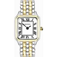 Sekonda Women Wrist Watches Sekonda Monica Ladies Two Tone Large Alloy Case & Bracelet with White 40658