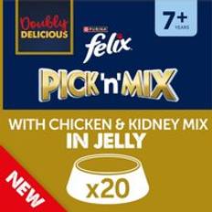 Felix Senior Doubly Delicious Wet Cat Food with Chicken & Kidney Mix Jelly 20x100g