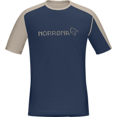 Norrøna Mies Paidat Norrøna Falketind Equaliser Merino T-Shirt - Indigo Night/Pure Cashmere