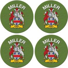 I Luv LTD Round Miller English Family Surname Cork Backed Coaster