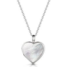 LOVELOX Mother of Pearl Modern Heart Locket Silver One