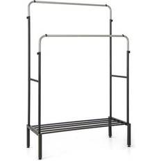 Silver Clothes Racks Costway Double Rod Garment Clothes Rack