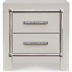 Silver - Wood Bedside Tables Signature Design by Ashley Signature Zyniden Bedside Table