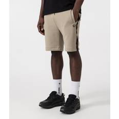 Fred Perry Man Broeken & Shorts Fred Perry Mens Taped Sweat Shorts Colour: U84 Warm Grey/Brick Beige