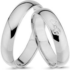 Nuran Smykker Nuran More Love 925 sterling sølv Vielsesringe med x 0,01 ct stk Brillant