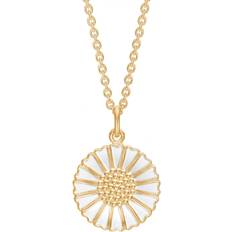 Marguerit Halskæde 18mm Forgyldt 925 Sterling sølv