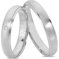Our Love 925 sterling sølv Vielsesringe med x 0,01 ct stk Brillant