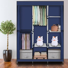 Ebern Designs Clothing Storage Ebern Designs Apollonios 49.21"" W Closet Metal/Fabric Wardrobe