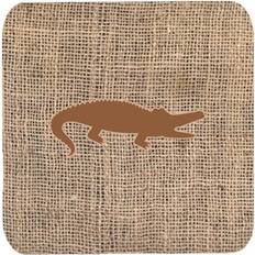 Brown Coasters CoolCookware Alligator Burlap and Foam Set