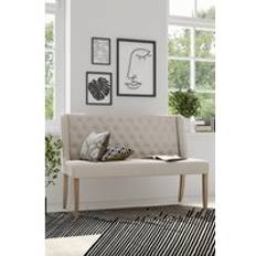 Beige Settee Benches Living and Home Beige Upholstered Settee Bench