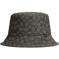 Gray - Women Hats Coach Signature Jacquard Bucket Hat - Charcoal