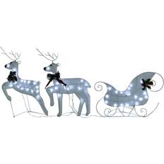 Christmas Lamps vidaXL Reindeer & Sleigh White Christmas Lamp 64cm 2pcs