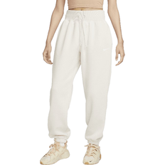 Beige - Mujer Pantalones Nike Sportswear Phoenix Fleece Women's Oversized High Waisted Sweatpants - Light Orewood Brown/Sail