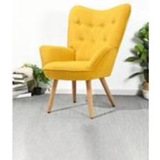 Living and Home Buttoned Legs Armchair