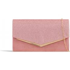 Rosa Kuvertväskor Aftershock London Blush Glitter Envelope Clutch Bag