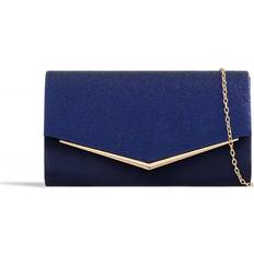 Blåa Kuvertväskor Aftershock London Glitter Envelope Clutch Bag - Navy