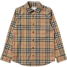 Boys Shirts Children's Clothing Burberry Kid's Vintage Check Stretch Cotton Shirt - Archive Beige