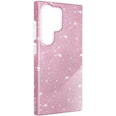 Samsung Galaxy S24 Ultra Mobile Phone Cases Avizar Glitter Case Series Samsung Galaxy S24 Ultra Smartphone Hülle, Rosa
