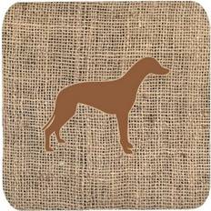 Brown Coasters CoolCookware Greyhound Burlap and