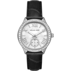 Michael Kors Armbåndsur Michael Kors MKReloj Sage en tono plateado con incrustaciones y correa de piel con motivo de cocodrilo en relieve Negro ONE SIZE