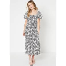 Cropped Dresses Dorothy Perkins Floral Ruched Front Flutter Sleeve Midi Dress