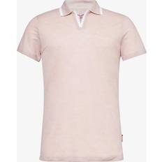 Leinen Poloshirts Orlebar Brown Felix Linen Resort Collar Linen Pique Polo Shirt In Seashell Pink SEASHELL PINK