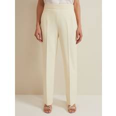 Yellow Trousers Phase Eight Alexis Pleat Waistband Trousers, Yellow