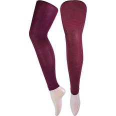 Sock Snob Denier Opaque Bright Coloured Footless Tights Burgundy One