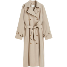 Plissierung Bekleidung H&M Double-Breasted Trench Coat - Beige