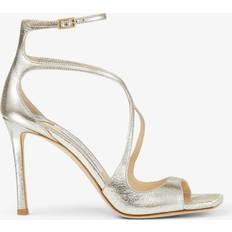 Beige Heeled Sandals Jimmy Choo Azia Silver