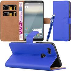 Google Pixel 2 XL Mobile Phone Covers iCatchy Blue For Google Pixel 2 XL Leather Wallet Case Cover