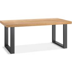 Oak Furnitureland Coffee Tables Oak Furnitureland Natural Solid Oak & Metal Coffee Table