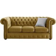 Gold Chesterfield 3 Malta Velvet Sofa